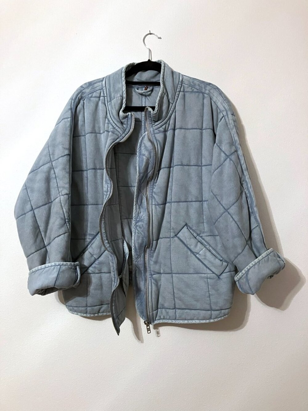 Free People Quilted Dolman Jacket, Wavy Waters | Size M - Picture 7 of 10
